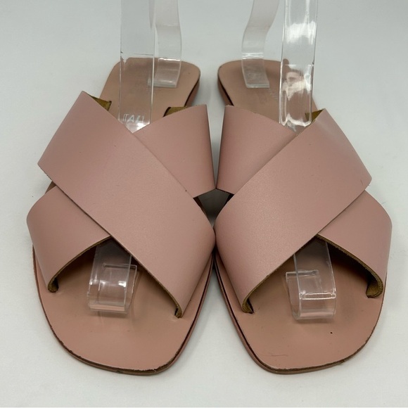 Seychelles Light Blush Pink Leather Slide Sandals Size 7 Summer Casual - Picture 5 of 12